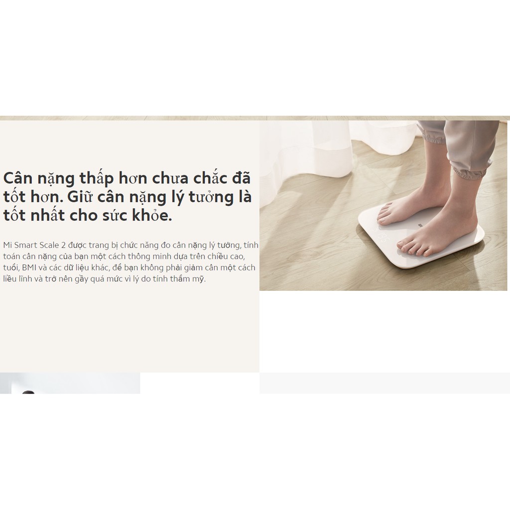 Cân Thông Minh Xiaomi Smart Scale 2 - NUN4056GL - Hàng Chính Hãng - Bản Quốc Tế - Digiworld