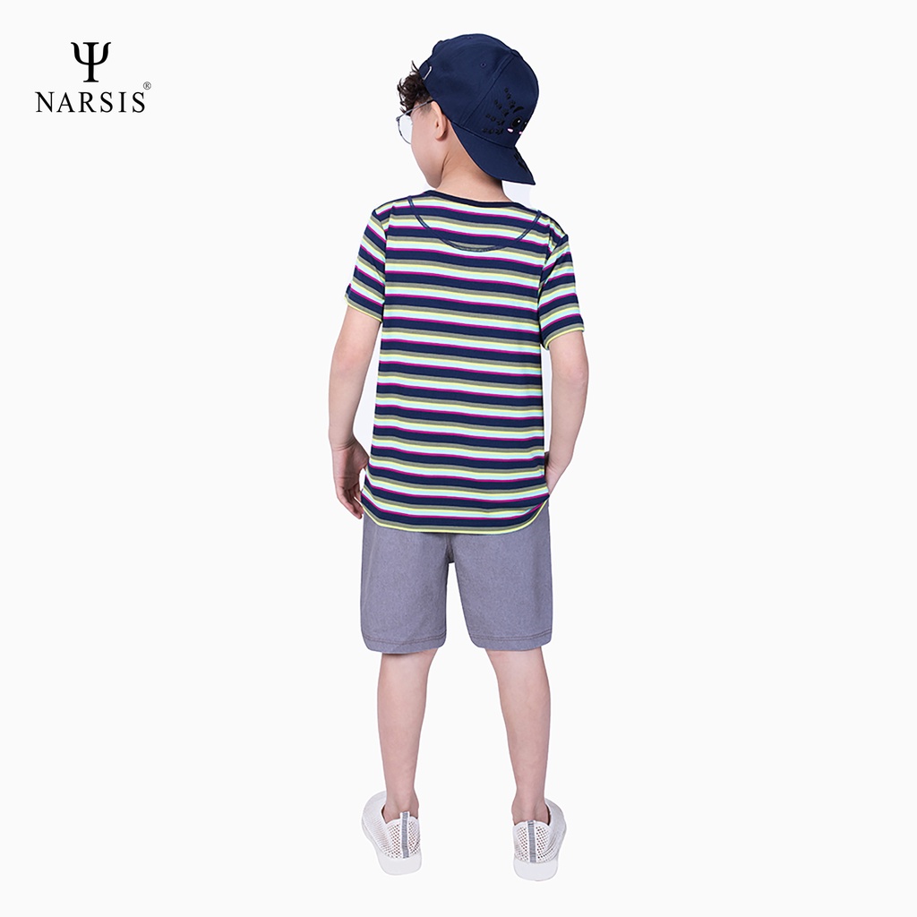 Đồ bộ bé trai mùa hè Narsis KE20911 áo Cotton quần chất kaki hàng thiết kế chính hãng