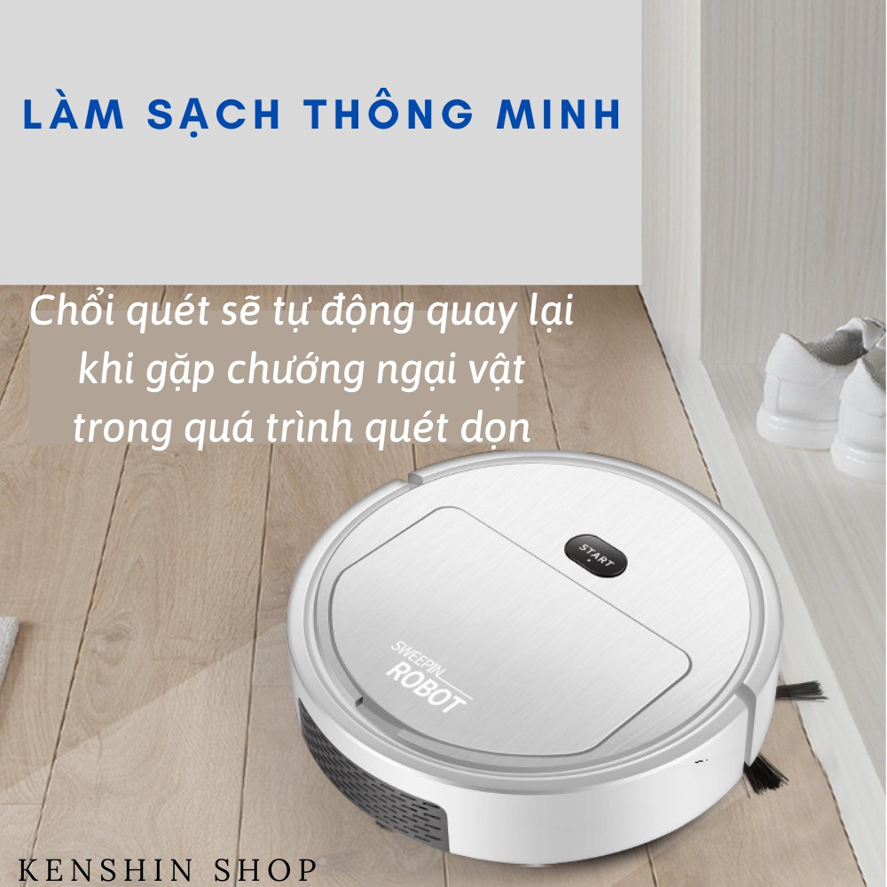 Robot Thông Minh Tự Động Hút Bụi, Robot Quét Nhà, Làm Sạch Và Lau KENSHIN SHOP