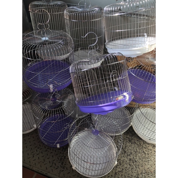 Lồng chim chào mào inox tặng kèm máng ăn