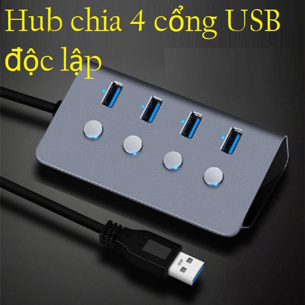 Bộ chia Hub USB ,4 cổng, có đèn led.