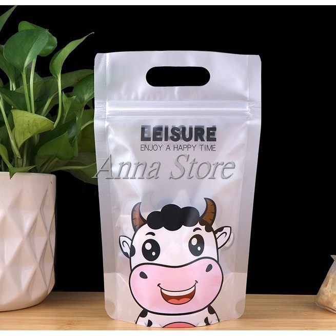 Sỉ - Túi Zip Đựng Trà Sữa Siêu Cute 500ml