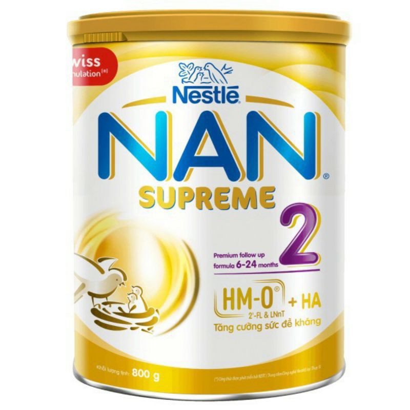 Sữa bột Nan Supreme 2 cho trẻ từ 6-24 tháng tuổi 800g - Đại lý sữa Minh Tâm