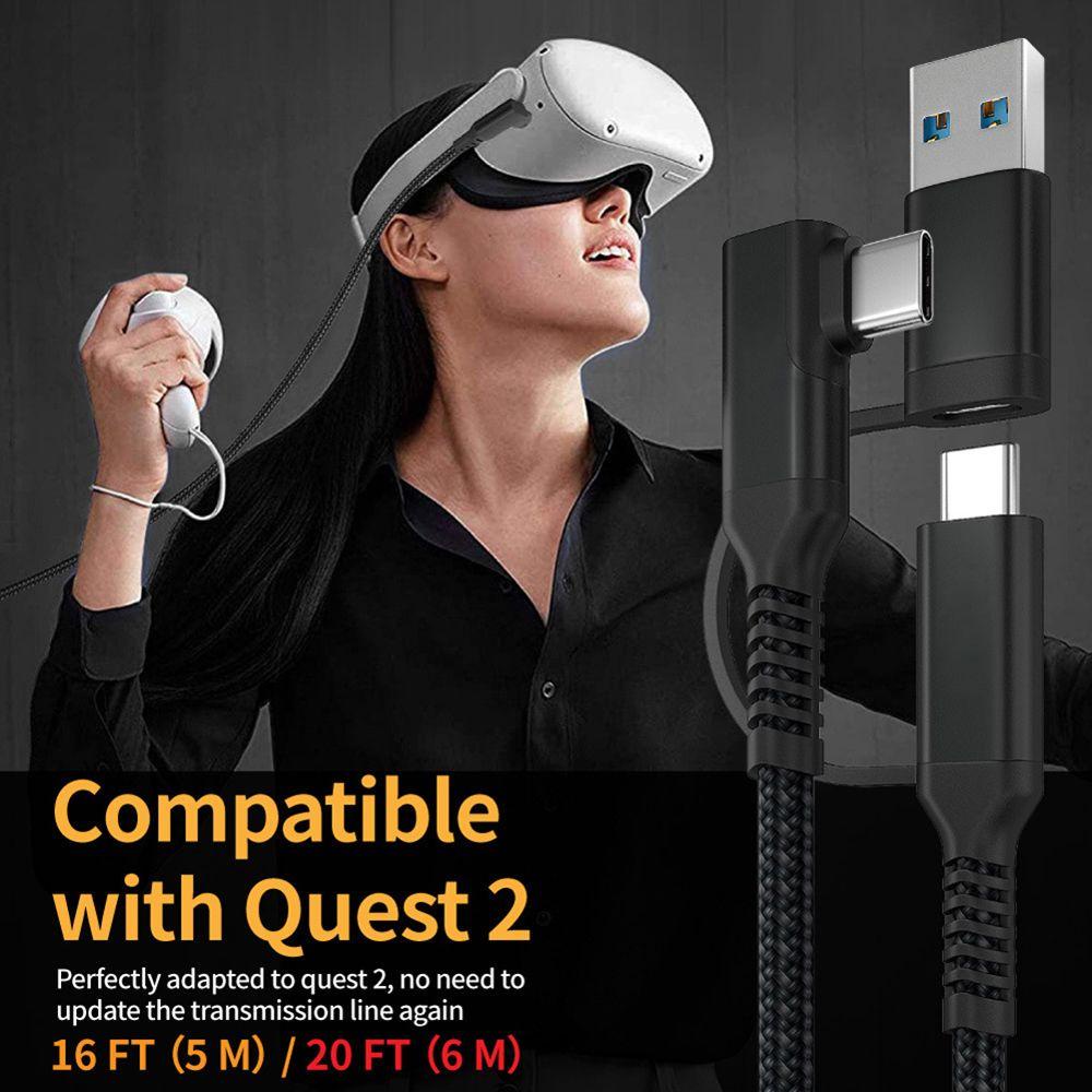 Cáp Dữ Liệu Nhanh 3m 5m 6m 90 Độ VR Type C Cho Kính Thực Tế Ảo Oculus Quest 2