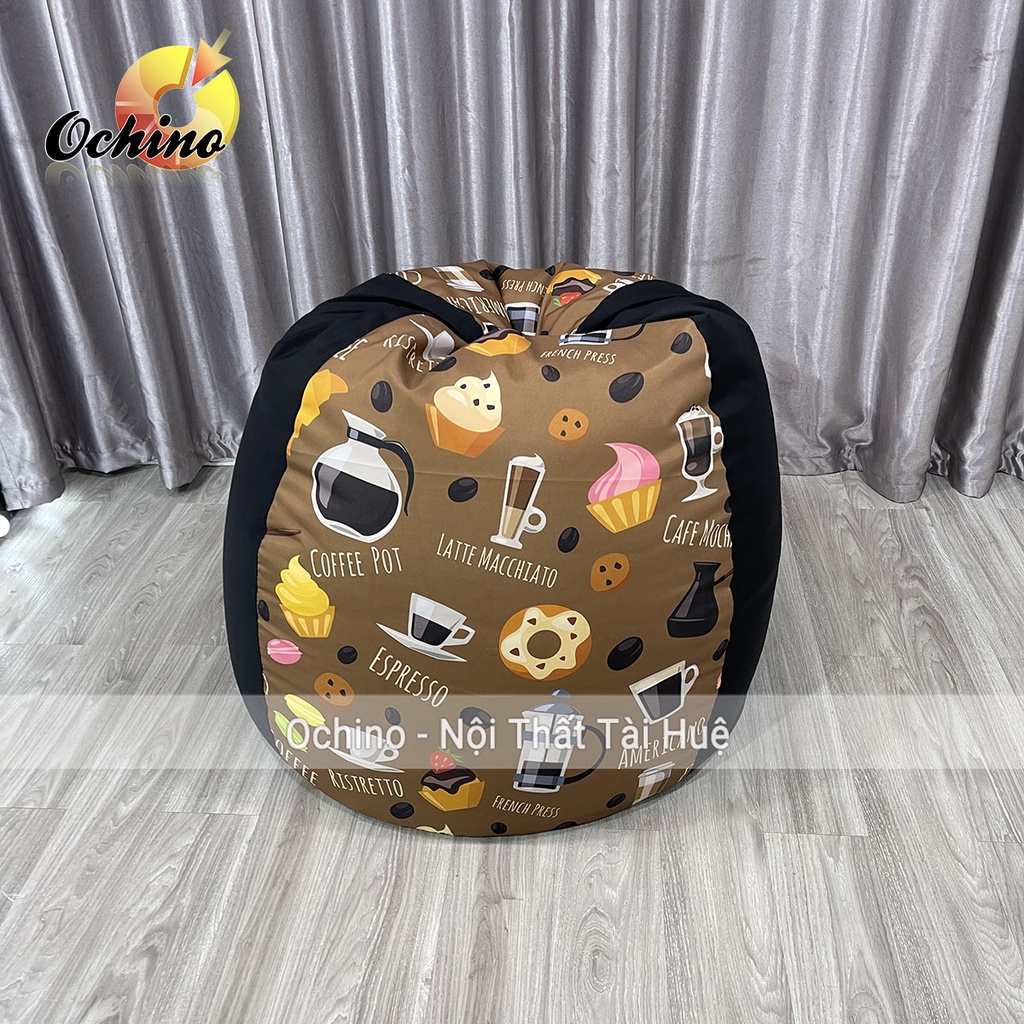 Ghế Lười Hạt Xốp  Mẫu Quả Lê Cỡ To Size L, Chất Liệu Vải Canvas Mix Kaki Bền Và Đẹp (Đã Có Hạt Xốp Hoàn Chỉnh)