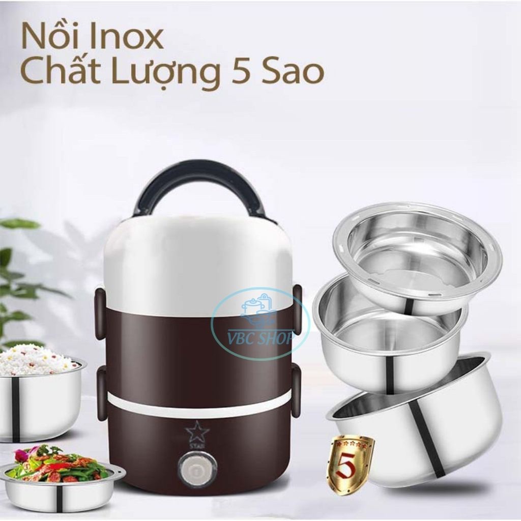 Hộp Cơm Cắm Điện Inox Cao Cấp 3 Tầng Dễ Sử Dụng, Hộp Cơm Giữ Nhiệt Tiện Dụng