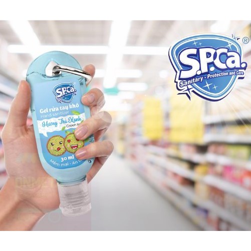 GEL RỬA TAY KHÔ SPCA CÓ MÓC ĐEO MANG THEO ĐẸP RẺ TIỆN LỢI