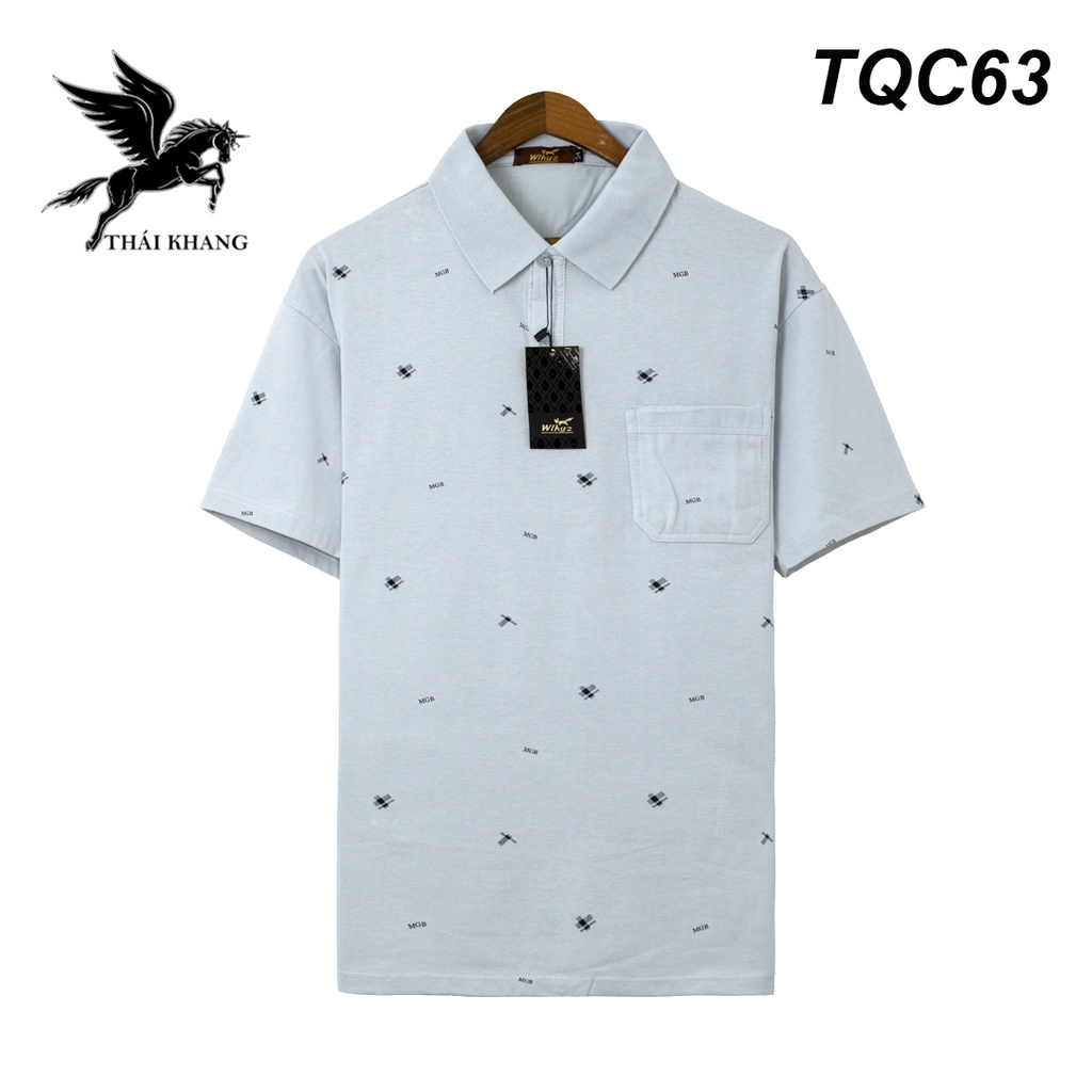 Áo thun nam cổ tàu quảng châu THÁI KHANG cao cấp loại 1 của Wlhyz trung niên form rộng TQC
