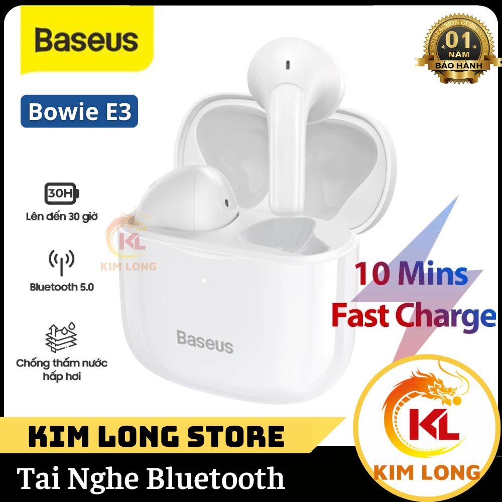 Tai nghe True Wireless Baseus Earphones Bowie E3 Earbuds Bluetooth 5.0 Chính hãng Bảo hành 12 tháng