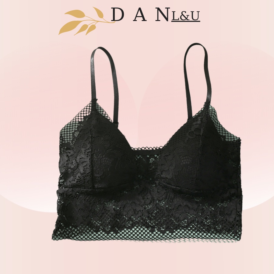 Áo Ngực Ren Hoa 2 Dây Không Gọng Mút Mỏng Quyến Rũ DAN L&amp;U 7369