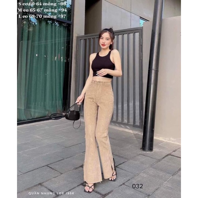 Quần nhung ống loe
