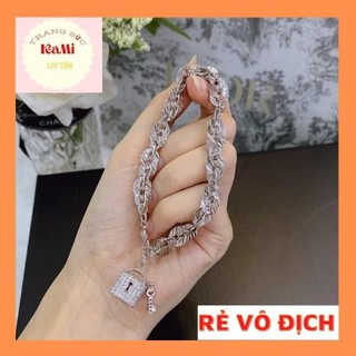 Lắc tay xoắn 💎𝑭𝑹𝑬𝑬𝑺𝑯𝑰𝑷 💎[Mã HOAC10 giảm 10% đơn 99k] Lắc Charm ổ khoá tình yêu siêu bền màu