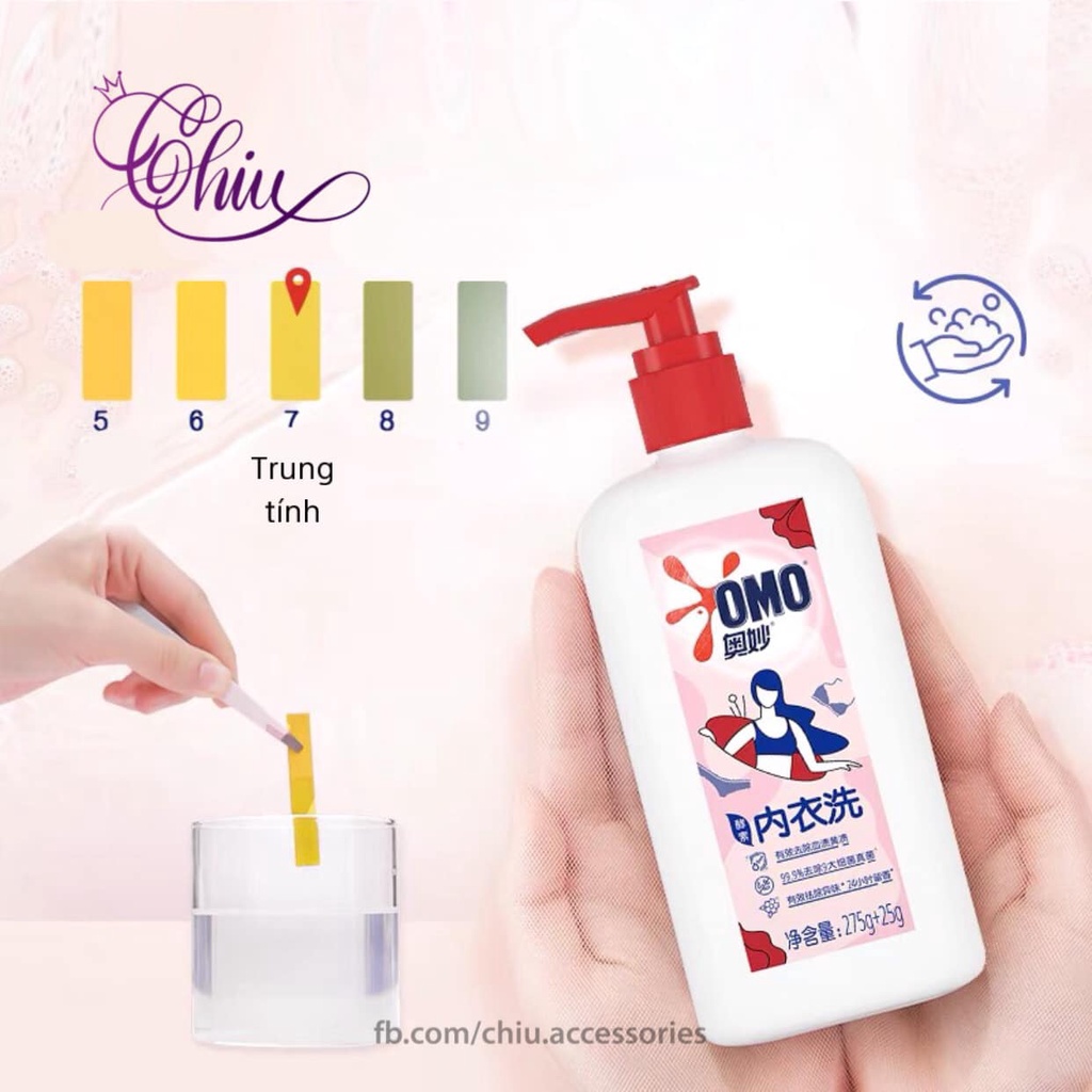 Nước giặt Omo chuyên dụng dành cho đồ lót, diệt sạch vi khuẩn và an toàn cho da tay 275ml