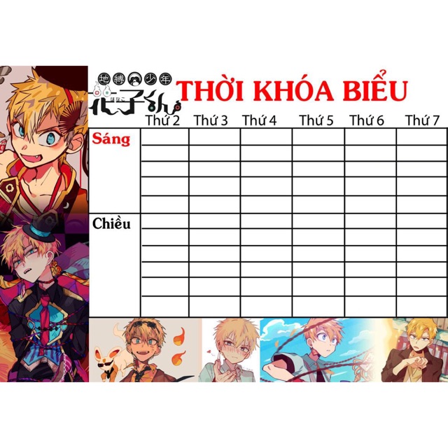 Thời khoá biểu minamoto jibaku shounen hanako-kun