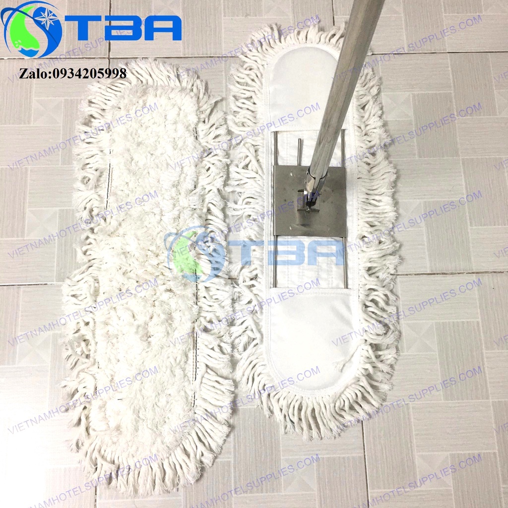 Combo cây lau sàn công nghiệp 60cm sợi cotton màu trắng nhập khẩu cao cấp