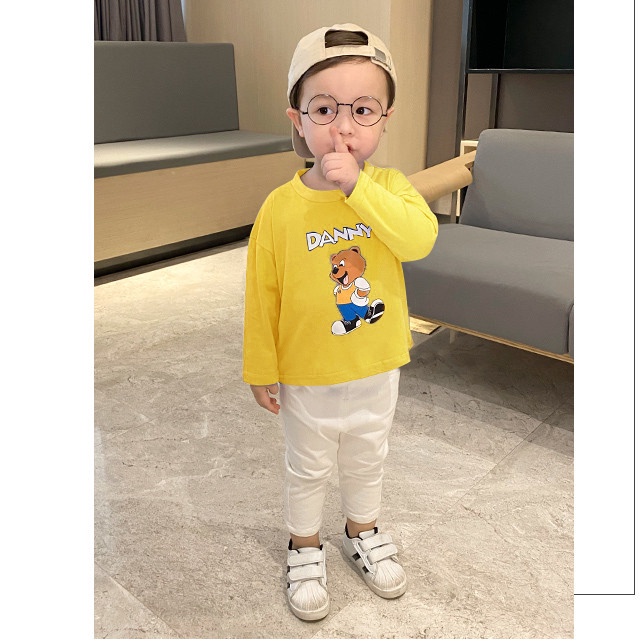 Áo thun dài tay bé trai Magickids cổ tròn chất cotton thấm hút mồ hôi hình in dễ thương Quần áo trẻ em thu đông AO22043