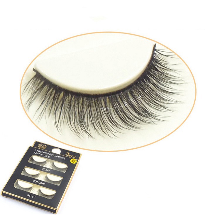 Set 3 Cặp Lông Mi Giả Mềm Mại Nối Mi SKONHED