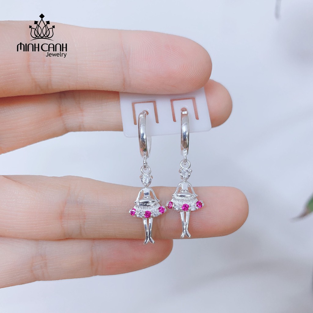 Bông Tai Búp Bê Công Chúa Bằng Bạc Cho Bé Gái - Minh Canh Jewelry