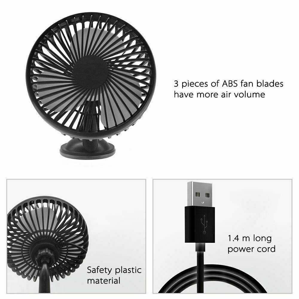 Quạt Làm Mát 3 Tốc Độ Gió 12v / 24v VANES1 Có Cốc Hút Tiện Dụng Cho Xe Hơi / Nhà Cửa