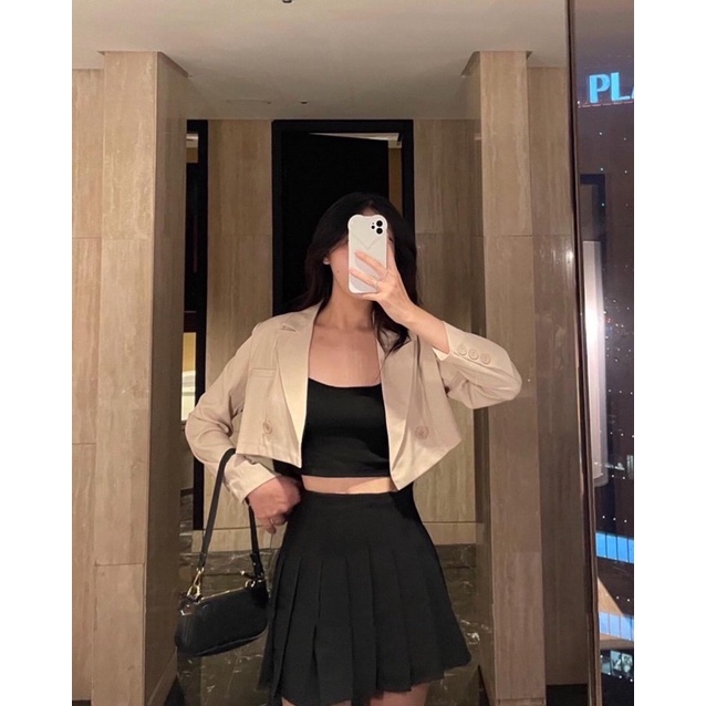 Blazer / Vest lửng dáng croptop sang xịn , đem vai cá tính 4 màu (Ảnh thật/Video)