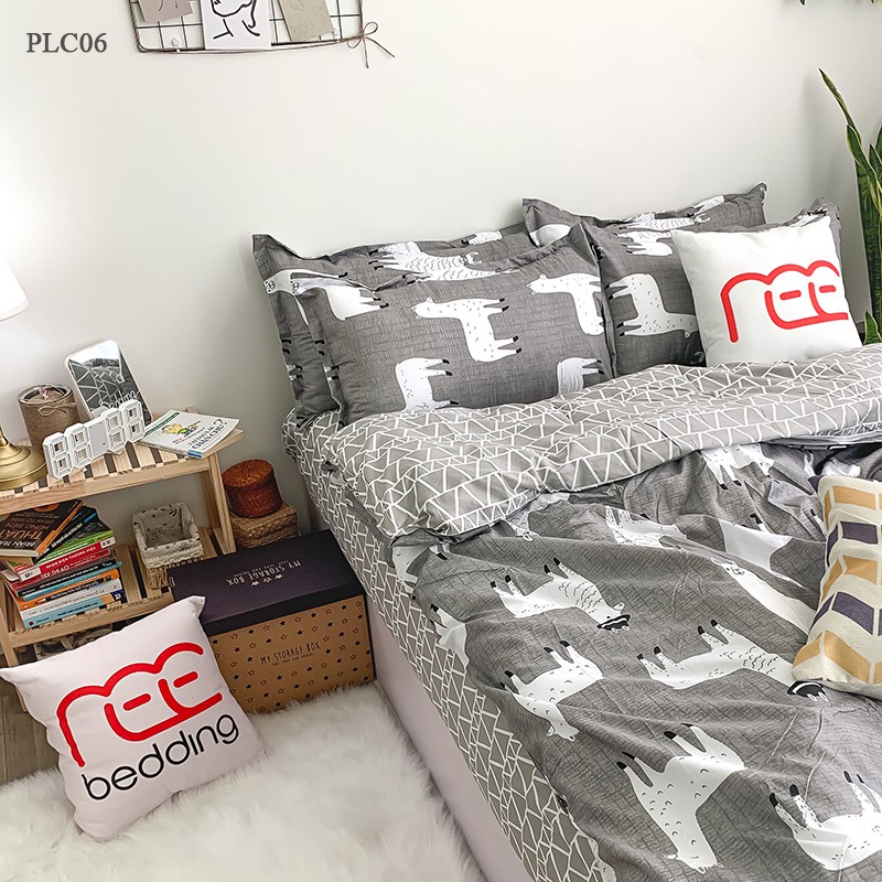 Bộ chăn ga gối Poly Cotton REE Bedding PLC06 cừu xám đủ size giường nệm