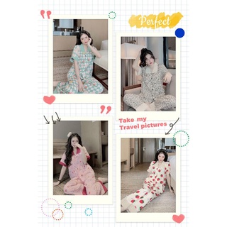 đồ bộ mặc nhà hot trend tay cộc quần dài cho nữ