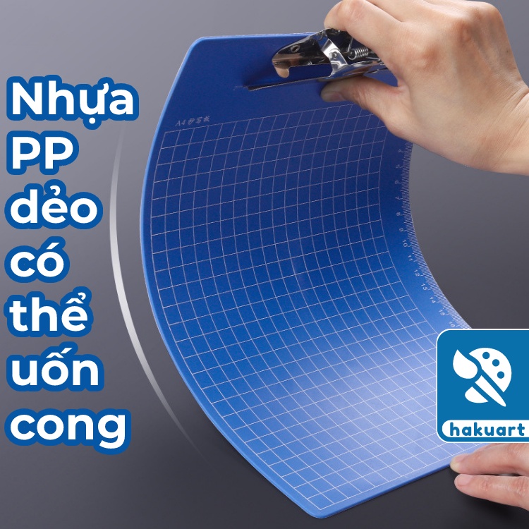 Bảng Kẹp Giấy Vẽ, Tài Liệu Giấy A4 Bằng Nhựa Có Thước Đo - Họa Cụ Hakuart