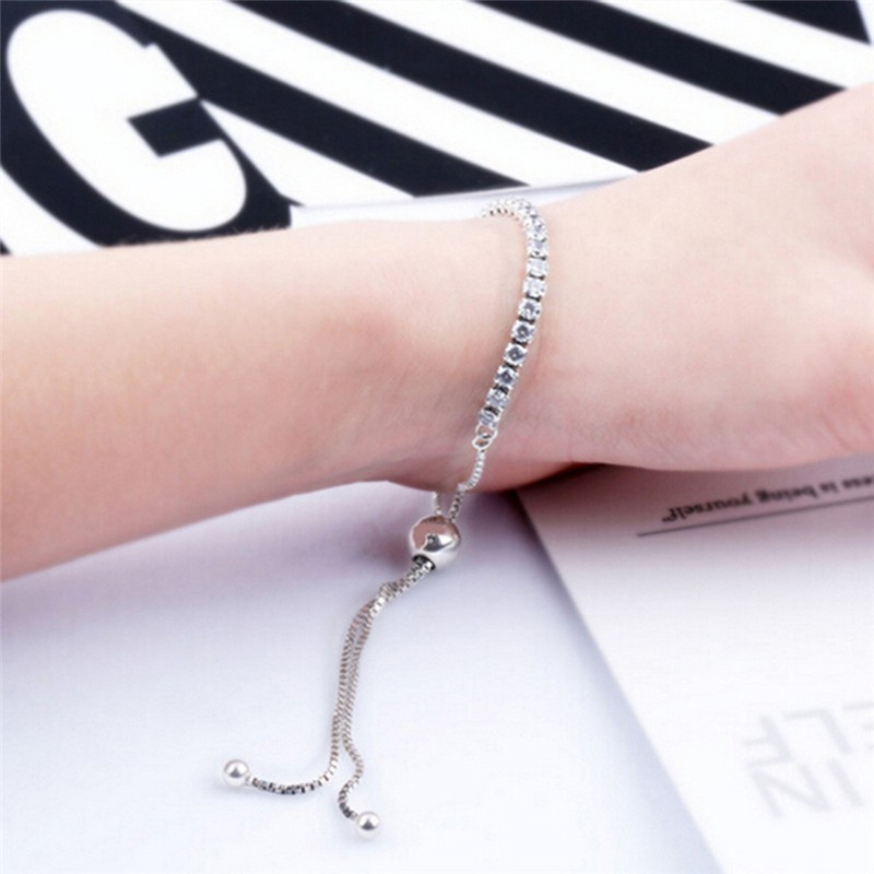 Lắc tay hợp kim đính đá dài 26cm xinh xắn cho nữ