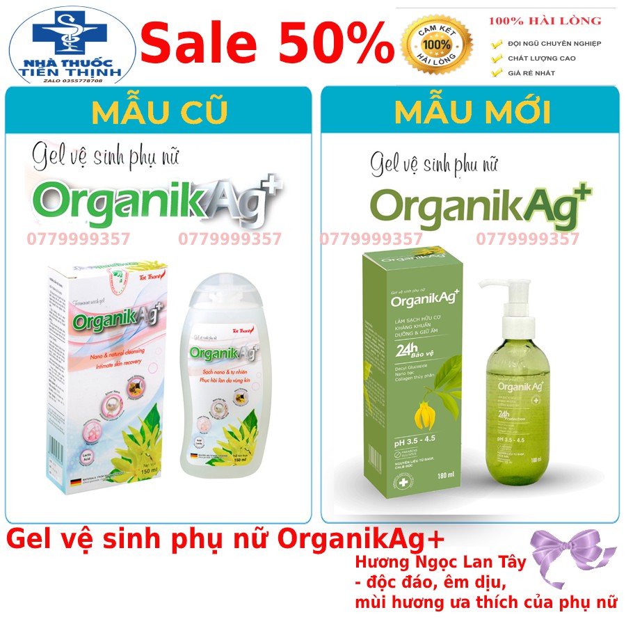 Dung dịch rửa phụ khoa Gel Vệ sinh phụ nữ Organik Ag+