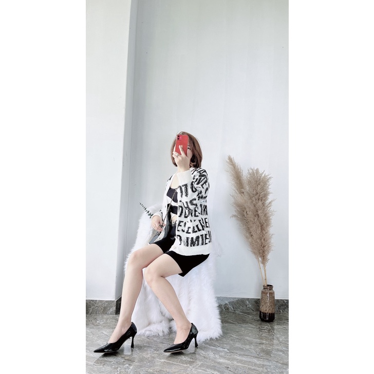 Áo Khoác Len Cardigan Mỏng Chữ Tay Dài Cổ V Tay Dài Thời Trang Nữ | Vui Vẻ Shop