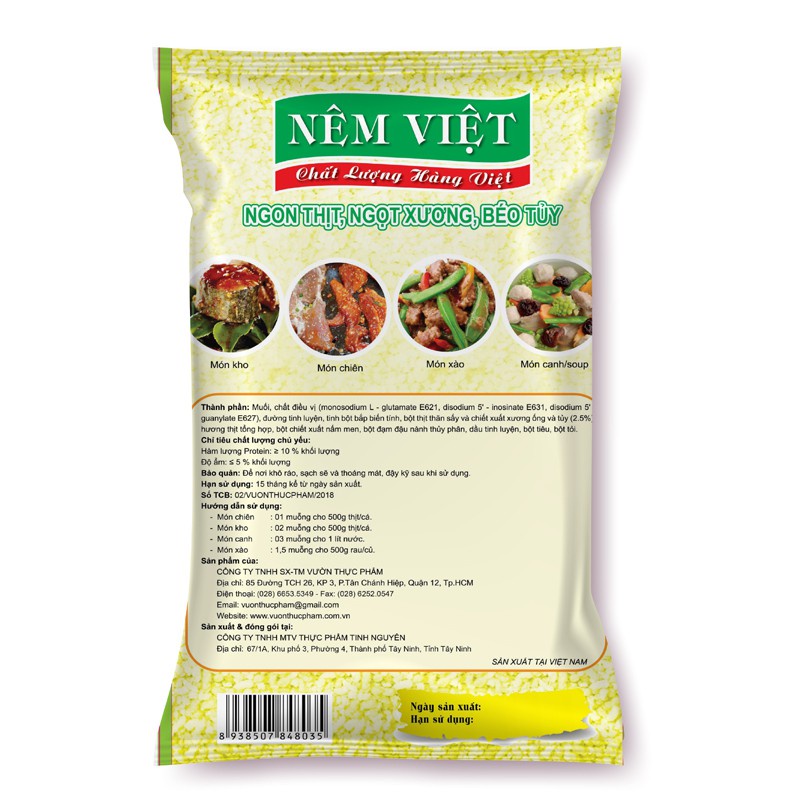 Hạt Nêm Việt Từ Thịt Heo, Xương Ống Và Tủy Dòng Túi 3kg