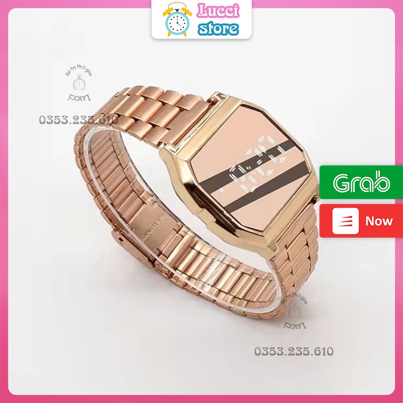 Đồng hồ nam nữ chính hãng, đồng hồ điện tử cảm ứng LED tráng gương dây thép không gỉ | BigBuy360 - bigbuy360.vn