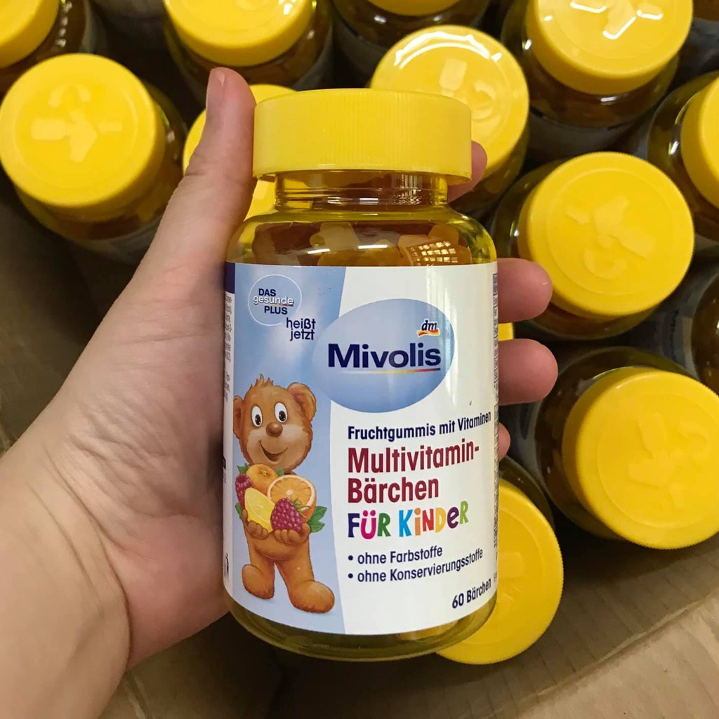 Kẹo Gấu Bổ Sung Vitamin Tổng Hợp Cho Trẻ Mivolis Multivitamin Barchen Vị Trái Cây 60 Viên của Đức