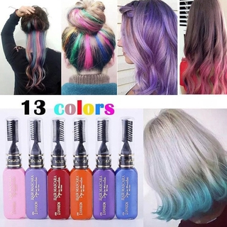 (Hàng Mới Về) Màu Nhuộm Tóc Tạm Thời Không Độc Hại Có Thể Rửa Sạch Với 13 Màu Lựa Chọn