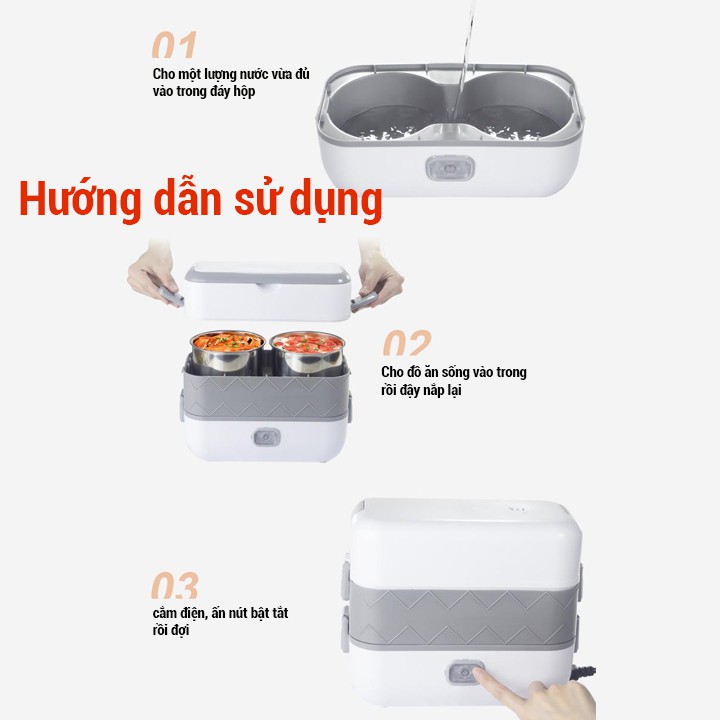 Hộp cơm văn phòng đa năng tự nấu chín đồ ăn, hộp cơm giữ nhiệt, hâm nóng đồ ăn | BigBuy360 - bigbuy360.vn
