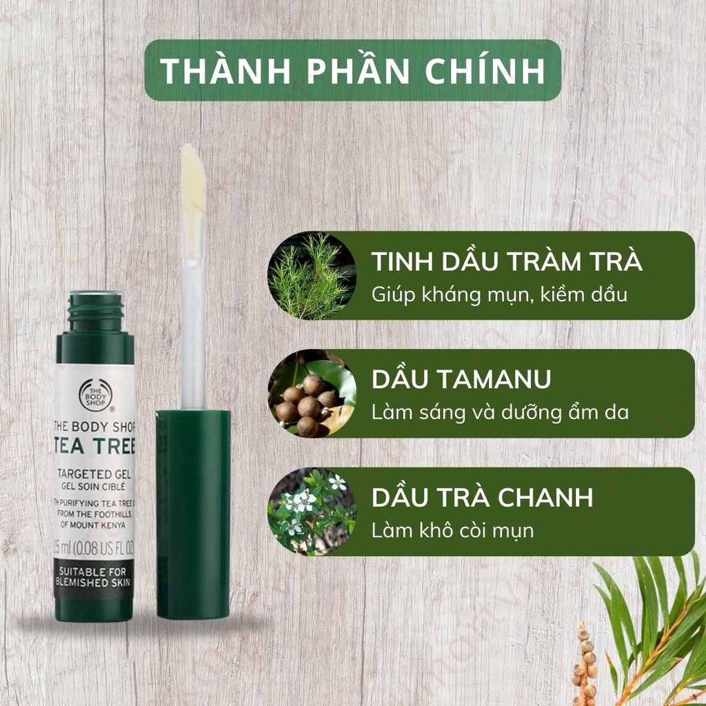 Gel Giảm Mụn Mờ Thâm Hiệu Quả Chỉ Sau 1 Tuần TBS Tea Tree Targeted Gel