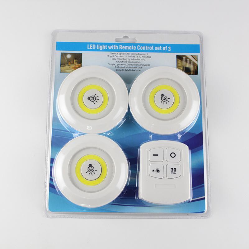 Bộ 3 đèn LED dán tường + 1 remote tiện dụng gắn Tủ quần áo + Tủ bếp + Tủ rượu
