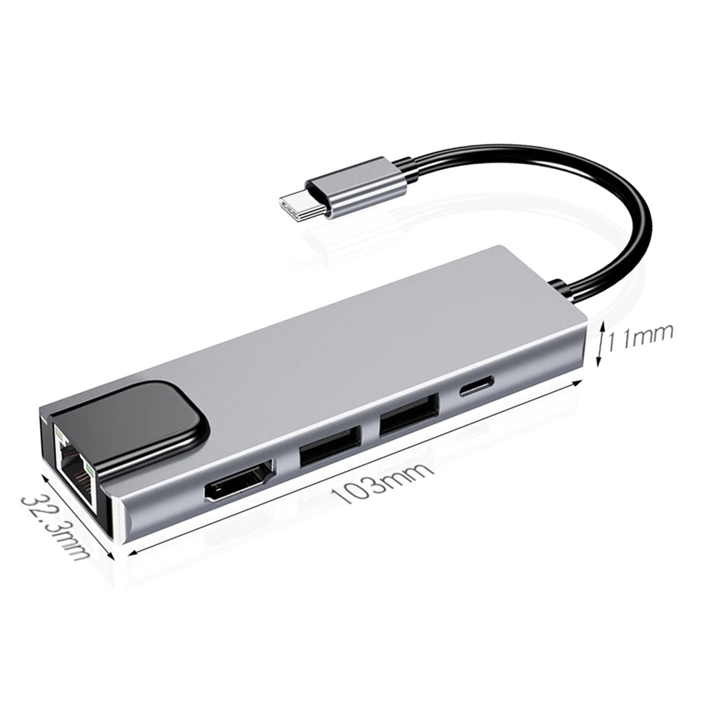 Hub chuyển đổi đa năng Type C sang 4k Hdmi-Comppm Rj45 Usb 3.0 Pd