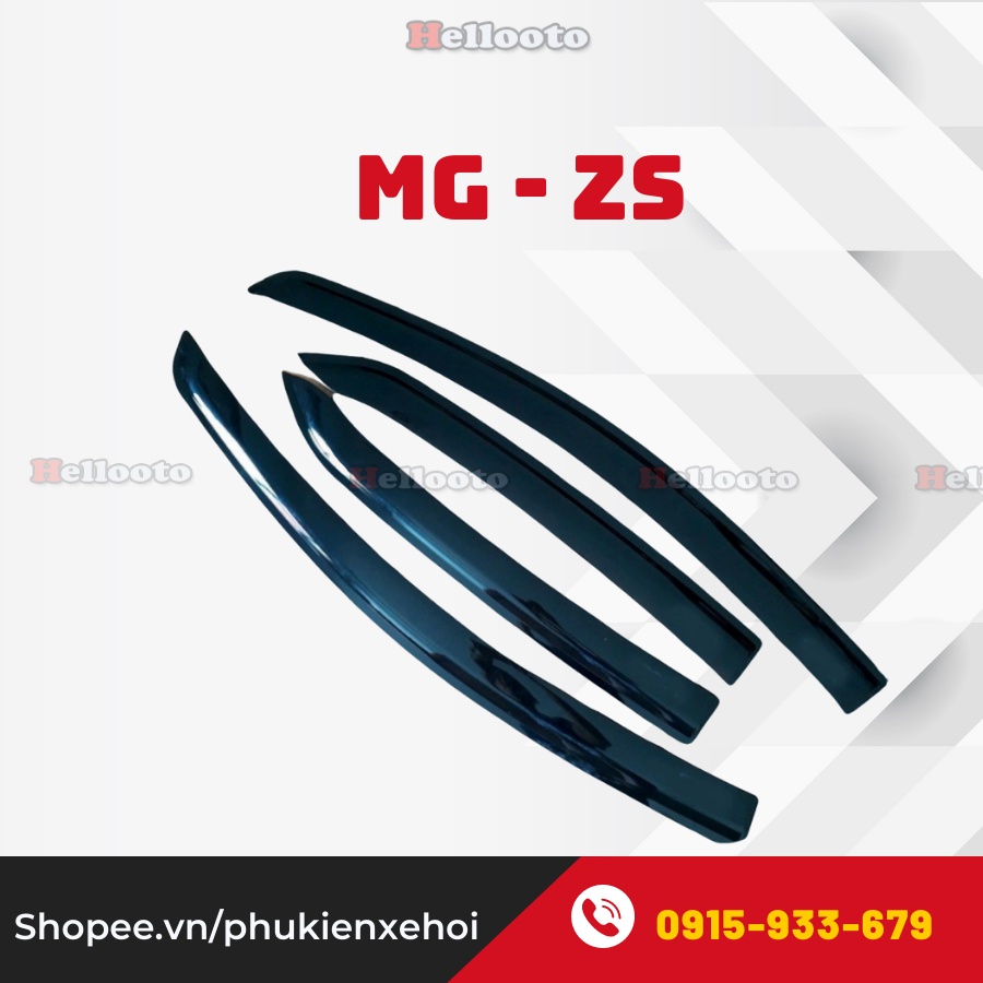 Bộ 4 Vè Che Mưa Xe MG ZS 2020 2021 Màu Đen Cao Cấp + Tặng kèm keo tăng dính