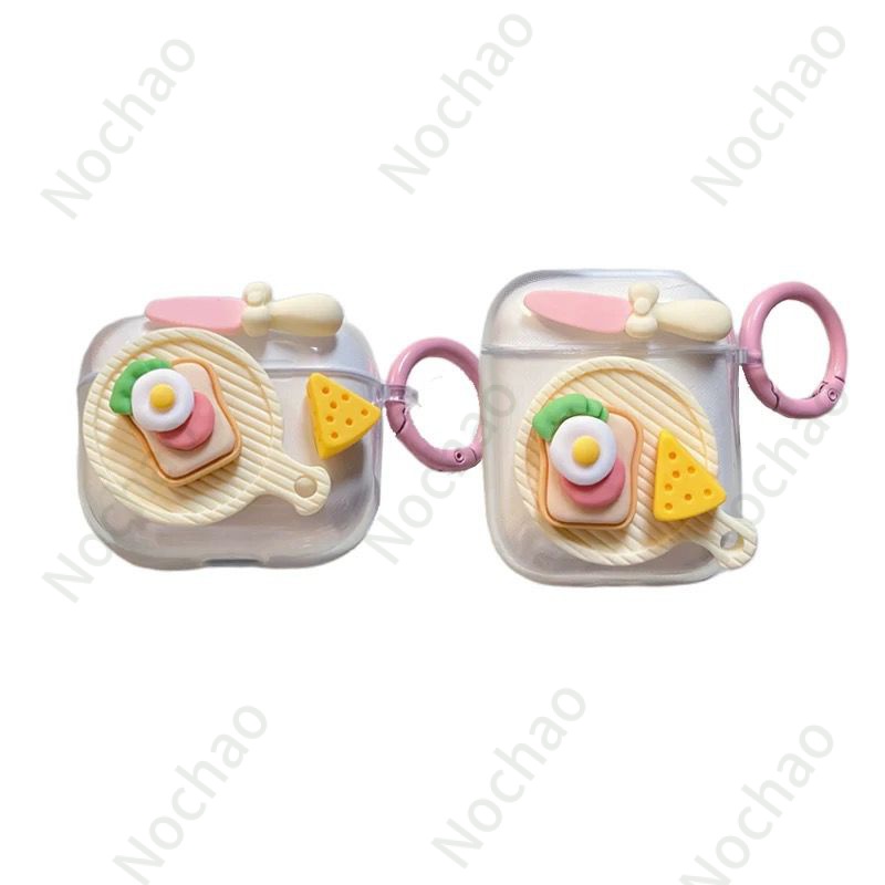 Vỏ Bảo Vệ Hộp Sạc Tai Nghe airpods2 AirPods3 AirPods3 pro 1 2 Hình Bánh Sandwich Phô Mai Sáng Tạo