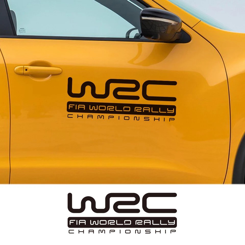 Bộ 2 Tem dán cửa xe ô tô WRC