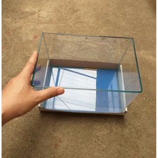 Bể cá mini uốn góc dài 26 cm, rộng 17, cao 19 cm