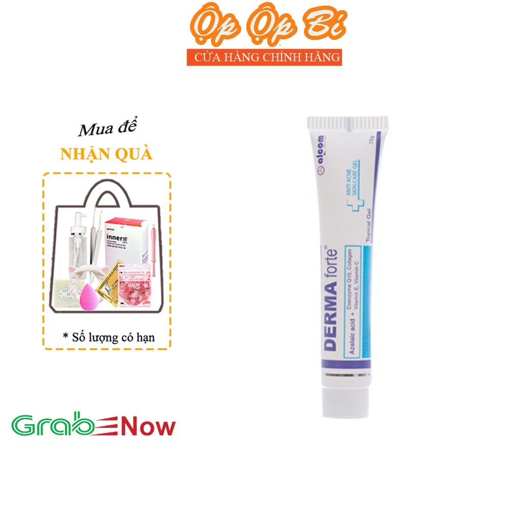 Kem Giảm Mụn Gel Ngừa Thâm Mụn Đầu Đen, Mủ, Tẩy Bã Nhờn Derma Forte 15g - Hàng Chính Hãng