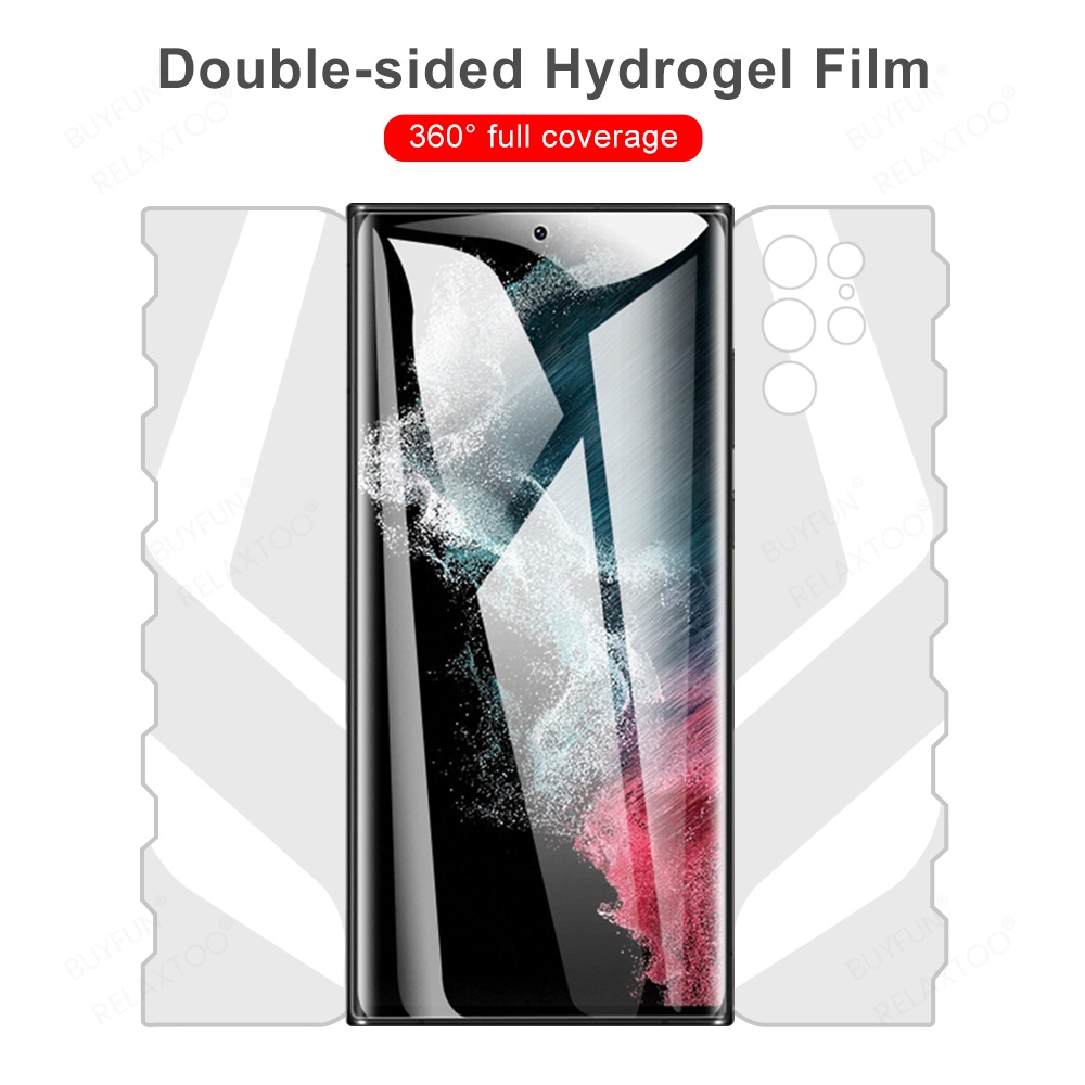 360° Double-sided Full Curved Soft Screen Protector Hydrogel Film For Samsung Galaxy S22 S22 Ultra Plus 5G Not Glass
