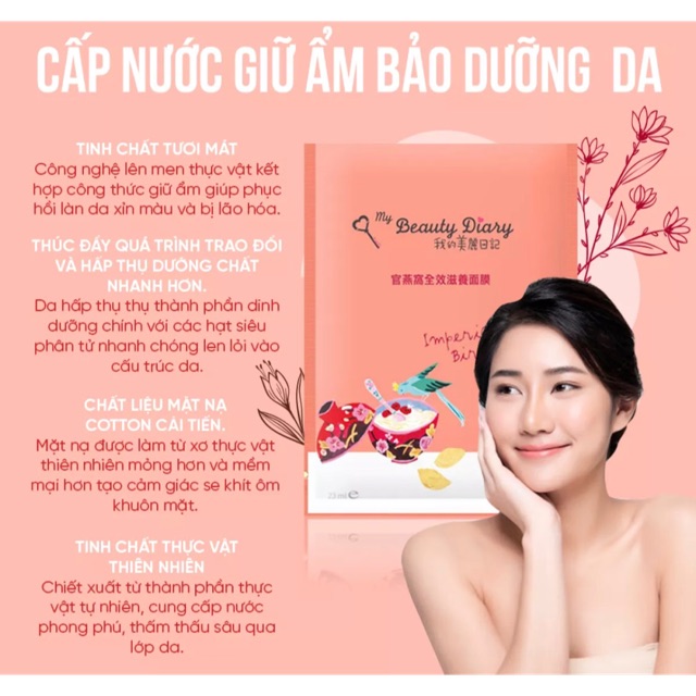 Mặt Nạ Tổ Yến Dưỡng Ẩm Toàn Diện MY Beauty Diary ( bản Đài)