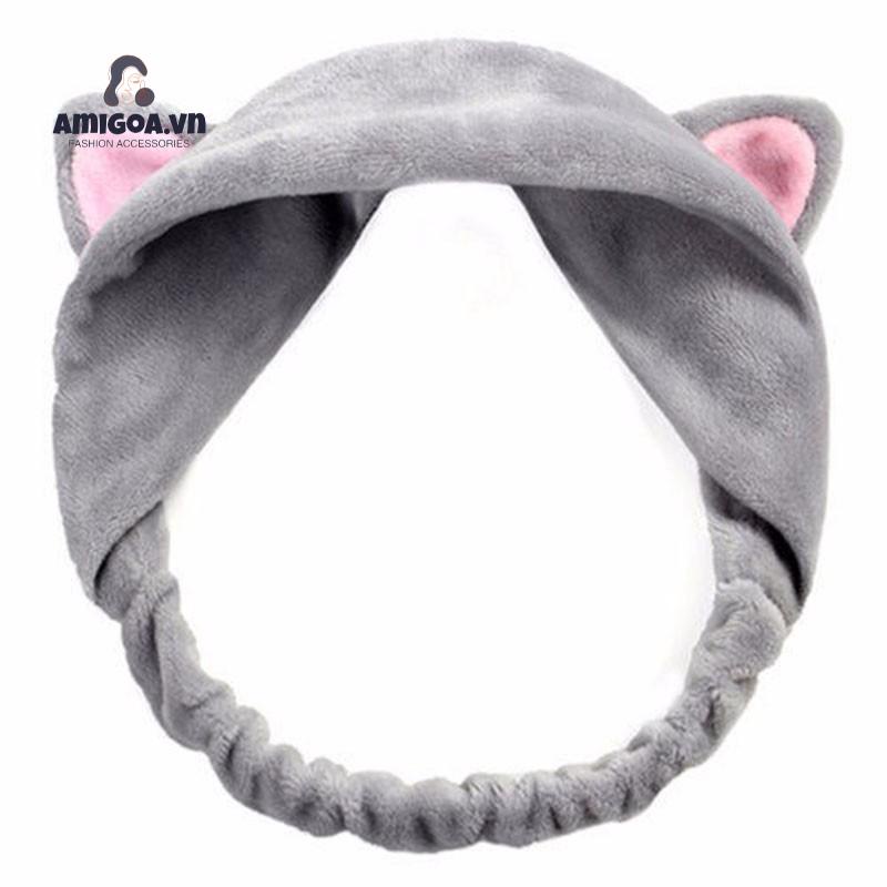 Băng Đô Tai Mèo Dễ Thương Dùng Khi Rửa Mặt/ Trang Điểm