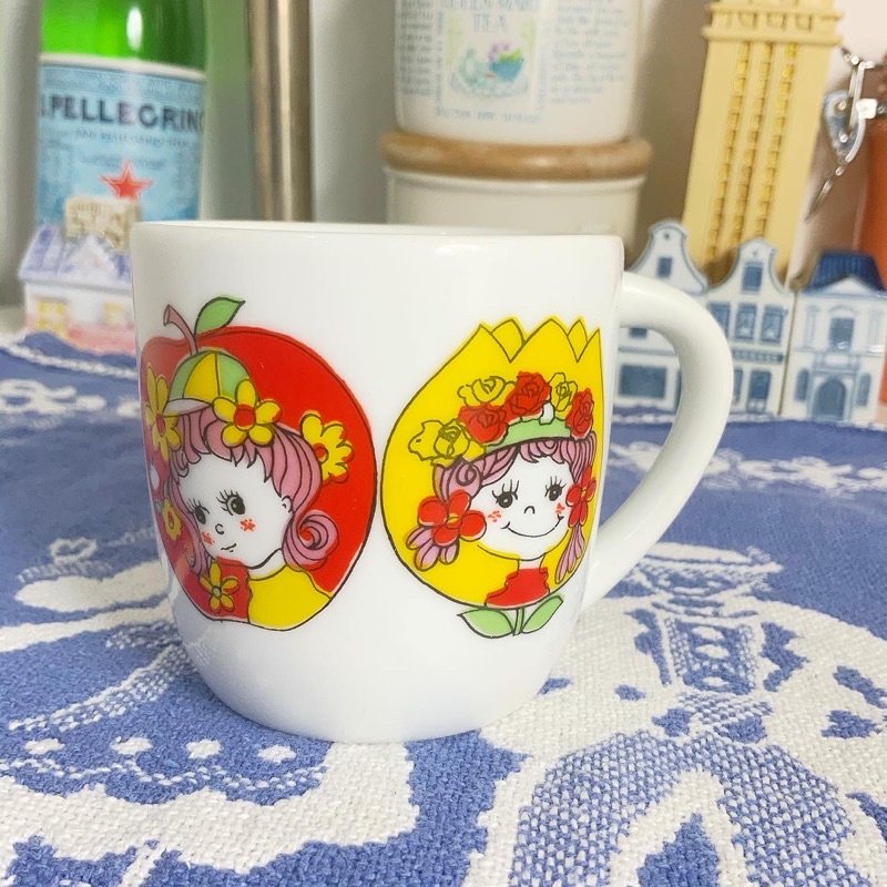 Ly sứ cô gái vintage matsuno - gốm sứ hoạt hình dễ thương phong cách Nhật bản