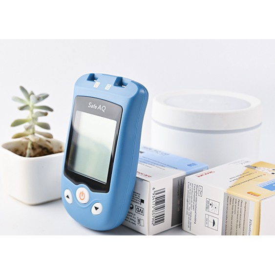 Máy đo đường huyết, Axit Uric 2 trong 1 Sinocare Safe UG 25 que thử đường huyết và 50 que thử Axit Uric + TẶNG BÔNG CỒN