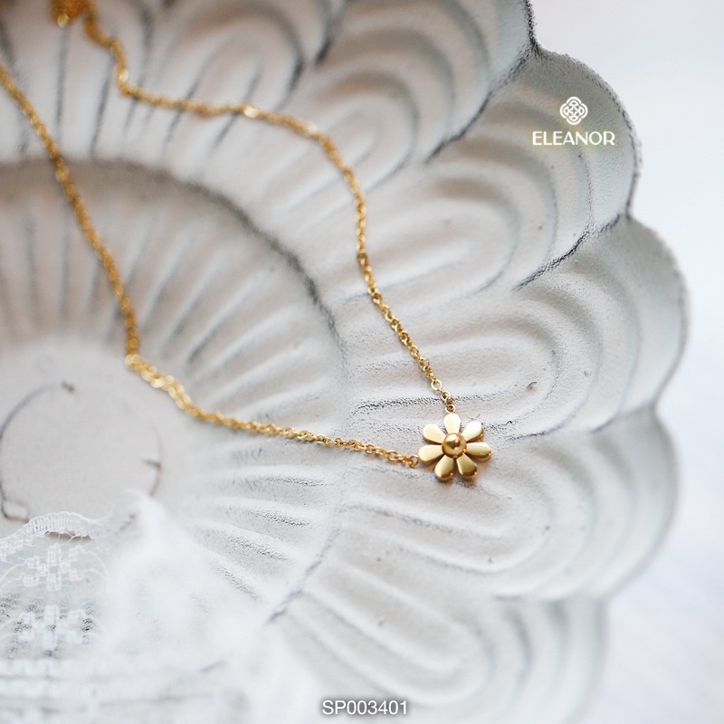 Dây chuyền nữ titan Eleanor Accessories mặt hình hoa basic phụ kiện trang sức 3401