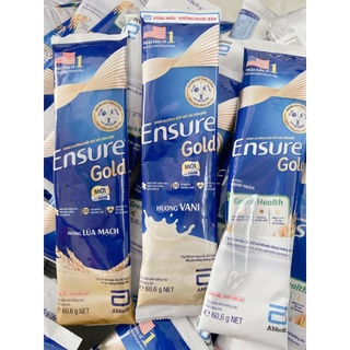 Sữa gói ensure 60,1g vani,vani ít ngọt,cà phê,hạnh nhân